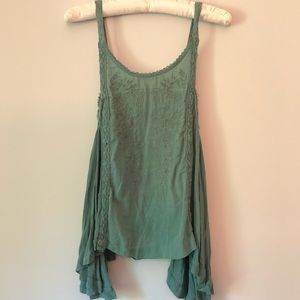 Free People Flowy Embroidered Tank Top